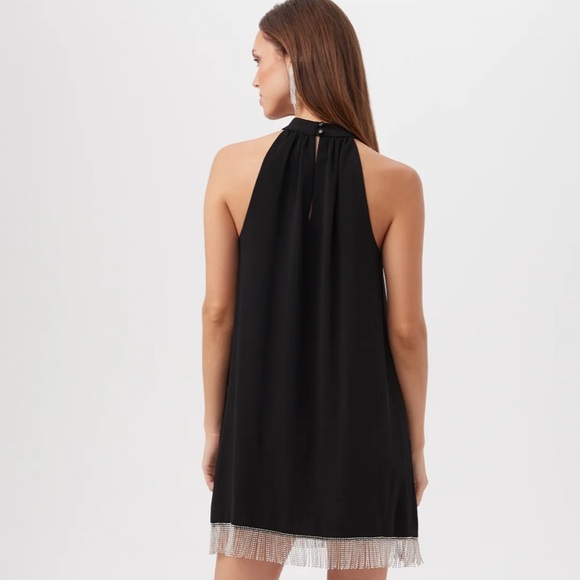 TRINA TURK Queene Rhinestone Fringe Sleeveless Halter Dress - Picture 4 of 8